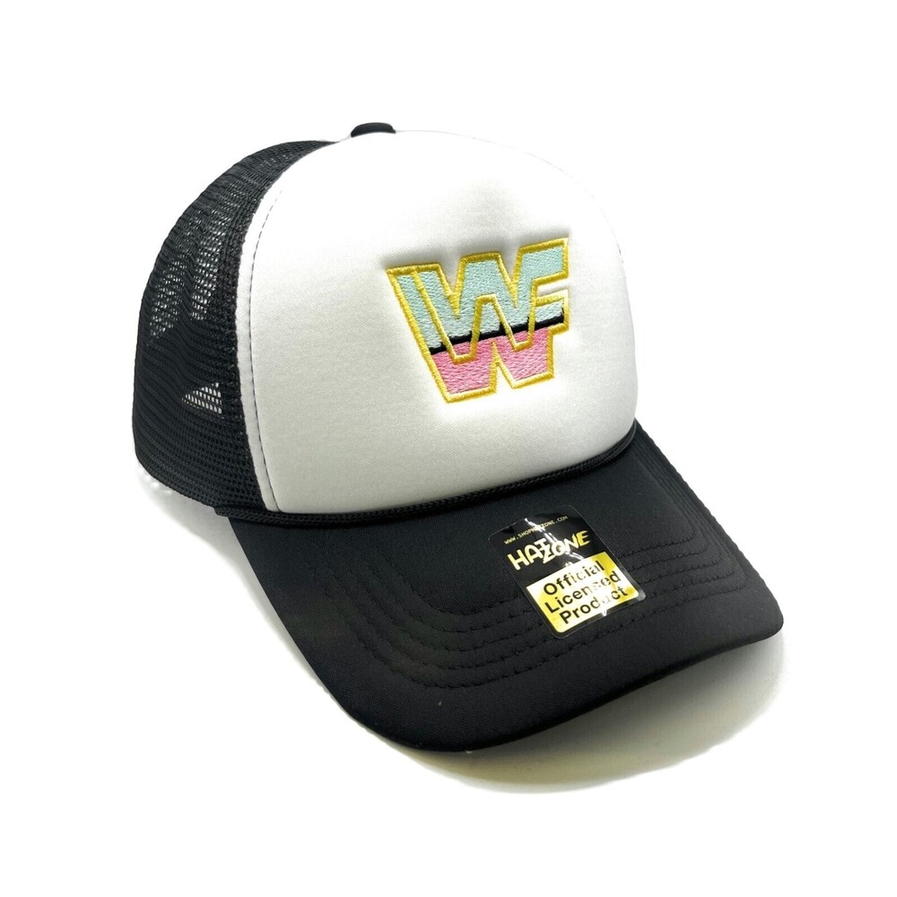 80s WWF Retro Trucker Snapback (White/Black)